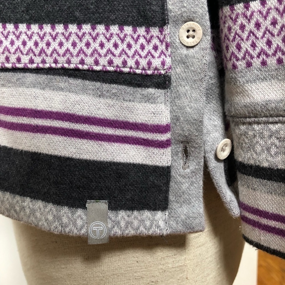 t for Talbots purple grey striped Long sleeve sweater top size small #w1019 - Picture 5 of 9